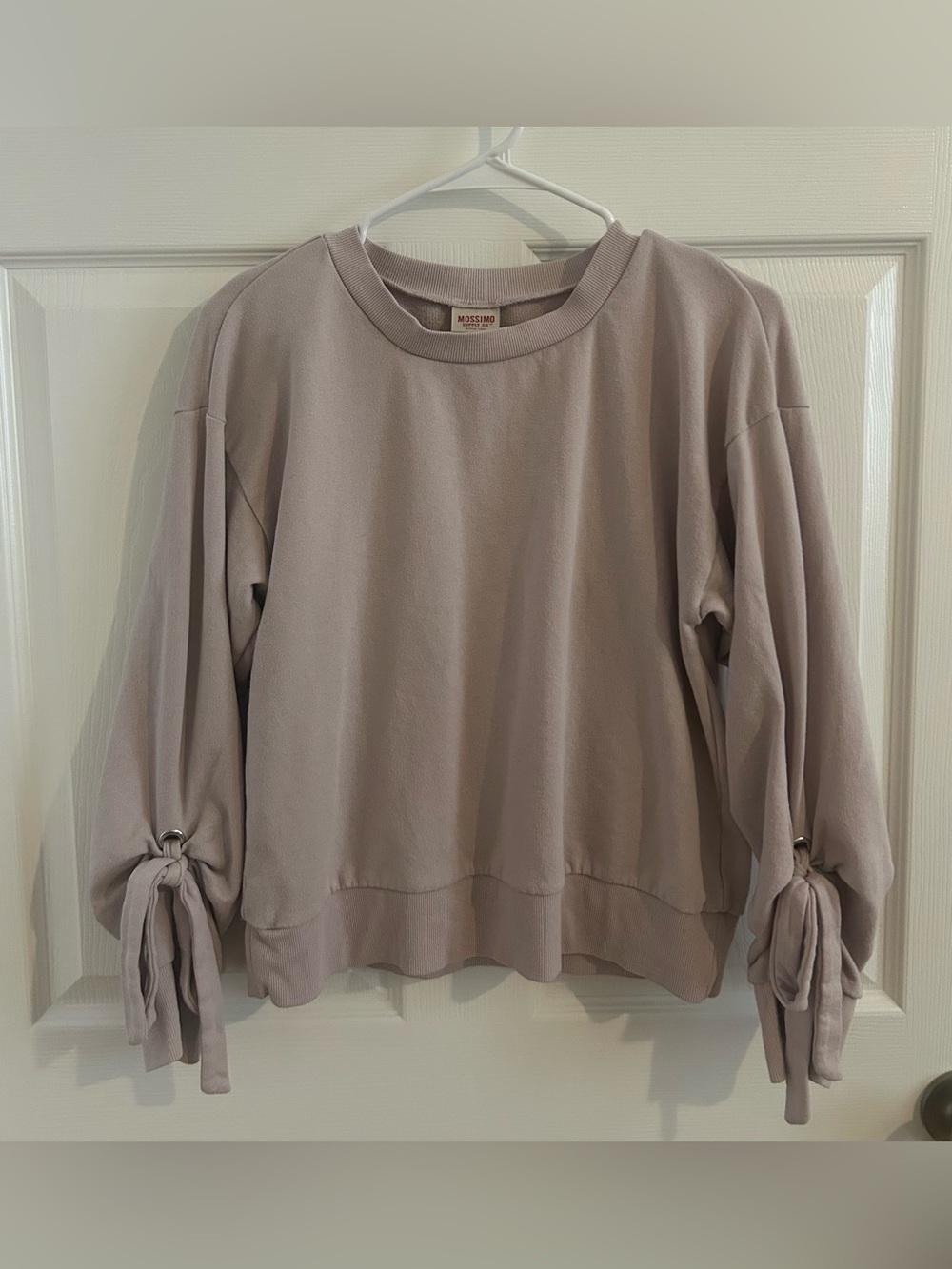 Mossimo Supply Co. Mauve Purple Bow Tie-Sleeve Sweatshirt - Women